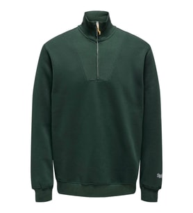 ONSRILEY REG 1/4 ZIP HIGH NECK SWT VD (Zümrüt Yeşili)