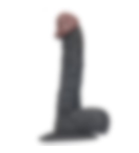 River World Suni Pe nis Vibratör Siyahi Titreşimli Tam Realistik 19,5 cm