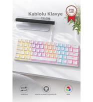Torima Kablolu Klavye Rgb Işıklı Mekanik Q Klavye TK04 Beyaz