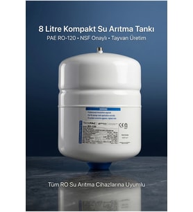 PAE RO-120 2,1 Galon (8 Litre) Ters Ozmoz Su Depolama Tankı – Kompakt Basınçlı Tank