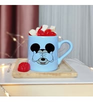 Mickey Mouse Tasarımlı  Mavi Türk Kahvesi Fincan