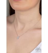 SWAROVSKİ CRYSTAL DİKDÖRTGEN  925 AYAR GÜMÜŞ KOLYE