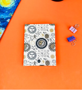 Tarot Ay Ve Güneş Tasarımlı Sert Kapaklı Mini Defter