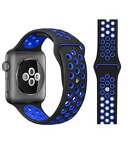 Watch Siyah-Mavi Nike Kordon 42-44 mm Esnek Silikon Delikli Şık Tasarım