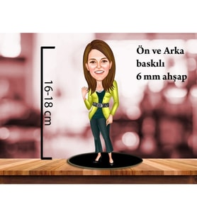 ATEŞ ANIT Karikatür bayan biblo-246