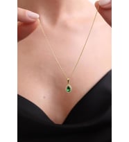 925 Ayar Taşlı Gold Gümüş Kolye