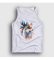 Presmono Unisex Beyaz Indian Kızılderili Fox Tilki Atlet 367853tt