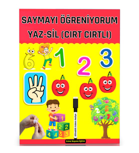 Saymayı Öğreniyorum YAZ-SİL Kitabı (Cırt Cırtlı)