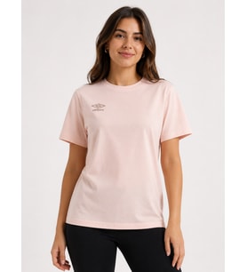 UMBRO Season Toz Pembe Pamuklu Kadın Spor Tişört - VF0510