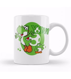 Mario Ve  Yoshi Kupa Bardak Porselen