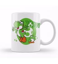 Mario Ve  Yoshi Kupa Bardak Porselen