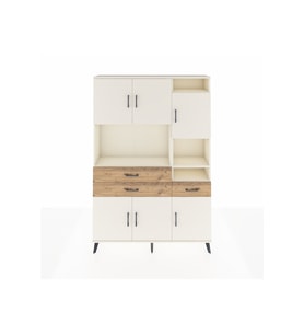 Arges Dolap 10 Raflı 3 Çekmeceli 6 Kapaklı 132x30x195 Aytaşı-Aytaşı/Çam