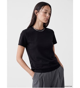 LCW EVERYDAY Siyah Bisiklet Yaka Soft Touch Kadın Tişört
