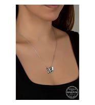 Swarovski Crystal Taşlı Kuğu Gümüş Kadın Kolye