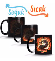 Scorpion Mortal Kombat Game Sihirli Kupa Bardak Porselen