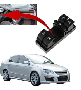VOLKSWAGEN PASSAT B6 - B7 SOL DÖRTLÜ CAM DÜĞMESİ 2006--2014