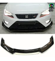 Seat Leon Fr Beyaz Renkli Şeritli Dilli Ön Lip 4 Prç Parlak Siyah ABS