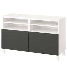 TV Sehpası, Beyaz-Koyu Gri, 120x42x74 cm