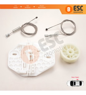 Renault Clio MK2 BB CB Thalia MK1 LB Symbol MK1 7700434304 İçin Sağ Arka Cam Kriko Seti
