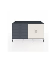 Kronos Konsol 2 Raflı 5 Çekmeceli 2 Kapaklı 176x59x99 Antrasit-Aytaşı/Antrasit