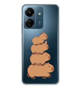 Xiaomi Redmi 13C Uyumlu Kapibara Tasarımlı Şeffaf Telefon Kılıfı