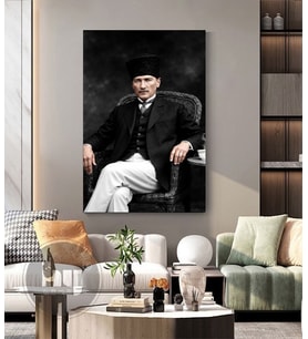 ULU ÖNDER ATATÜRK KANVAS TABLO EV DUVAR SALON OFİS DÜKKAN HEDİYELİK DEKARASYON SÜSÜ