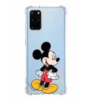 Samsung Galaxy S20 Plus  Köşe Korumalı Antişok Kapak Mickey Mouse Tasarımlı Şeffaf  Kılıf