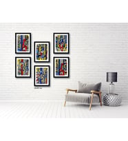 Çerçeveli Doku Efektli Tablo Seti 100x100 cm