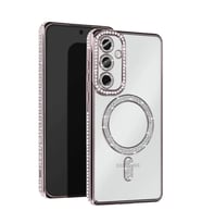 Samsung Galaxy S25 Kılıf Joke Simli Magneticsafe Kılıf - Gümüş