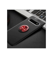 Samsung Galaxy S10 Uyumlu Kılıf Zore Ravel Silikon Kapak (Siyah-Kırmızı)