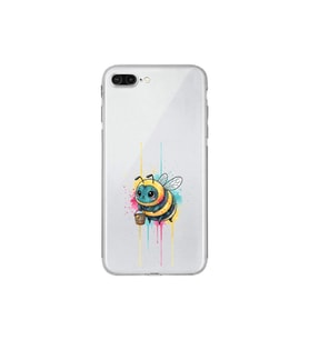 iPhone 7 Plus ile uyumlu Splash arı tasarımlı şeffaf silikon kılıf