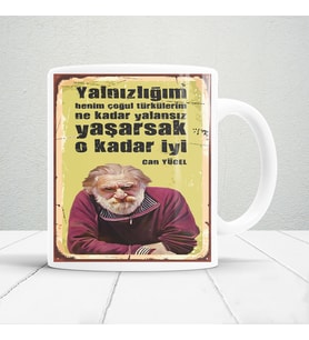 Can yücel sözleri baskılı kupa bardak