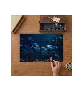 Sualtı Yaşam - Mavi Balıklar - Okyanus Tasarımı 240 parça Ahşap Puzzle Ahşap Kutuda MP07361
