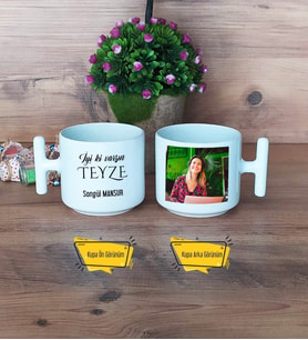 Teyzeye Doğum Günü Hediyesi Kupa Bardak T Fotoğraflı