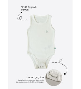 Organik New Basic Uzayan Atlet Body Bebek Boy Ekru