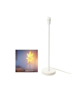 48 cm Beyaz Çelik Masa Lambası Abajur Tabanı, modern ve şık tasarım (Krem)
