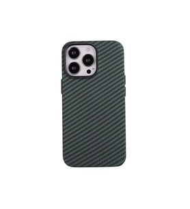 Apple iPhone 13 Pro Max Uyumlu Kılıf Karbon Fiber Tasarımlı Zore Karbono Kapak (Koyu Yeşil)