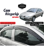 Renault Megane 1 1995-2003 Sedan Uyumlu Mugen Cam Rüzgarlığı Seti Piano Black 4'lü İthal