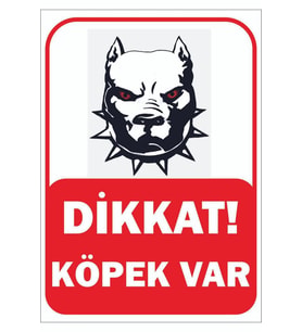 Trafik Ve Uyarı Levhası (DİKKAT KÖPEK VAR) A4 (21 CM X 29.7 CM) Pvc (Çok Renkli)