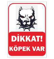Trafik Ve Uyarı Levhası (DİKKAT KÖPEK VAR) A4 (21 CM X 29.7 CM) Pvc (Çok Renkli)