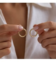 14K Altın Halka Küpe 2 mm 2.0 cm