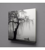 YAĞMURLU BİR SONBAHAR RESMİ TEMALI KANVAS TABLO 130x130cm (Karışık)