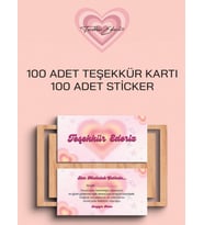 100 Adet Teşekkür Kartı ve 100 adet Teşekkür Sticker PYTKSVTK26