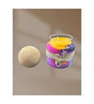 10x10 cm Cam Sunumda Özel Döküm Katmanlı Mum – 5 Katmanlı  Doğal Wax Karışımı