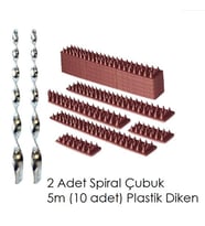 Kovmatik Plastik Diken ve Hologram Spiral Çubuk Kuş Sorununa Çözüm Seti