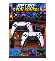 4K HDMI Retro Oyun Konsolu – 64 GB Hafıza, Kablosuz Joystick ve TF Kart Desteği