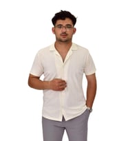 Erkek Apaçi Yaka Düğmeli Tişört 9655 BGL-ST04589 (Ekru)