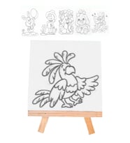 Mini Boyama Seti 6 Farklı Model 15x15cm Kompozit Plaka Mini Şövale Seti (Beyaz)