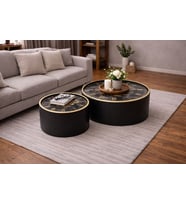 Chrono Elite Duo – Metal Çark Detaylı, Roma Rakamlı Lüks Sehpa Saat Seti