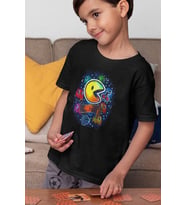 Unisex Pacman Baskılı Oyun Çocuk Tişört (1-12 YAŞ)